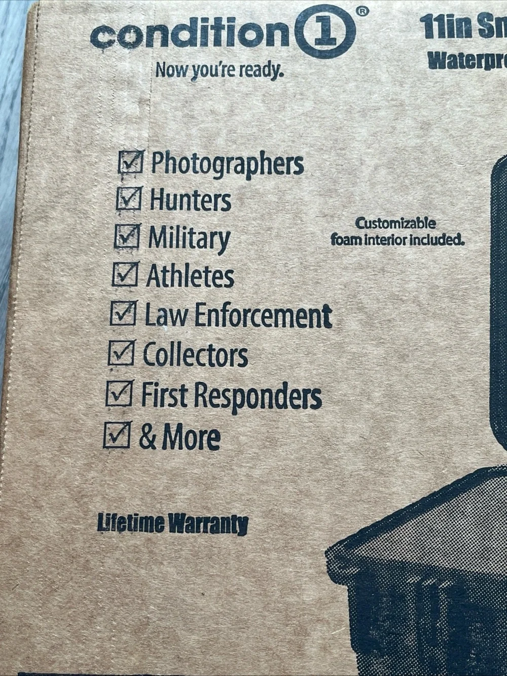 1184 Small Waterproof Hard Case - Black 11” open box